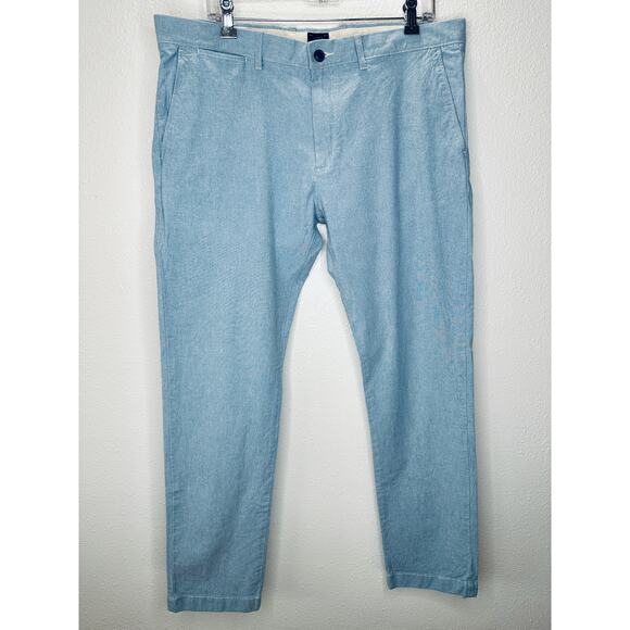 J. Crew Light Blue Chambray 484 Slim Stretch Trouser Pant 36 / 32 - Picture 2 of 15
